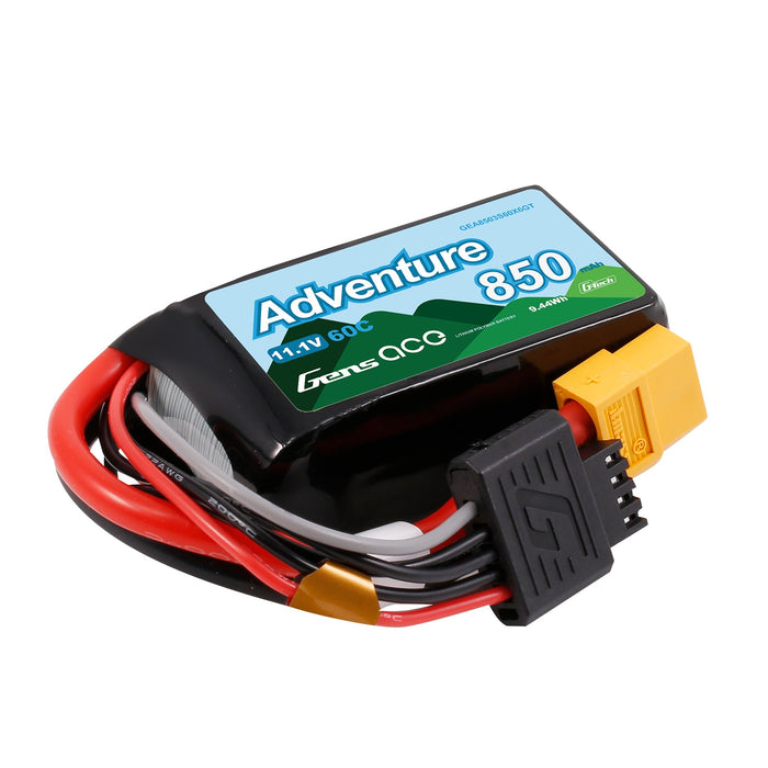 Gens Ace Adventure G-Tech 850mAh 3S1P 11.1V 60C Lipo Battery (XT60)