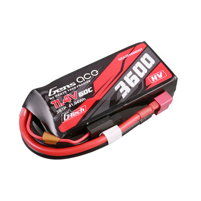 Gens Ace G-Tech 3600mAh 11.4V 3S1P 60C LiPo (T)