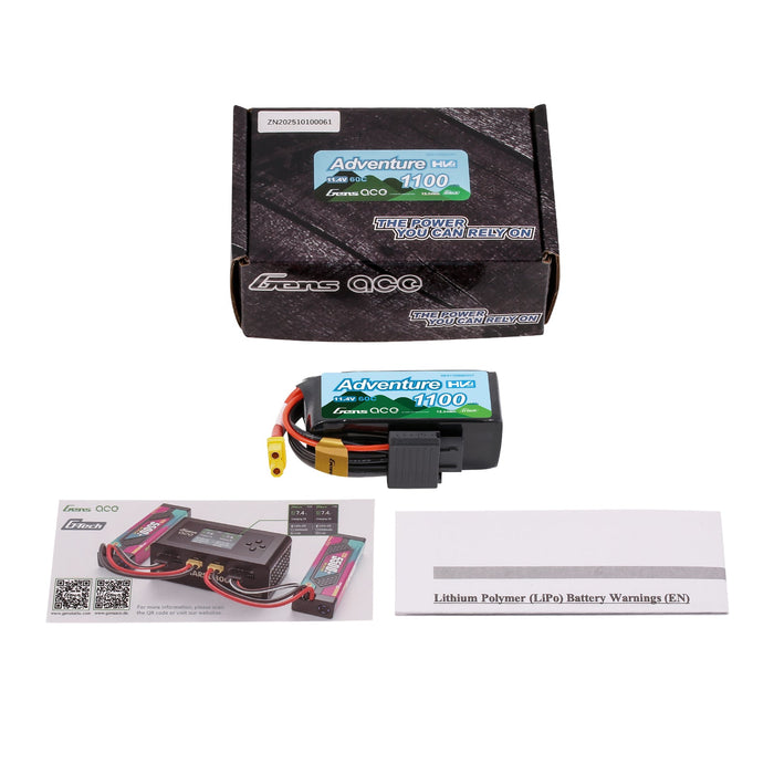 Gens Ace Adventure G-Tech 1100mAh 3S1P 11.4V 60C LiPo Battery (XT30)
