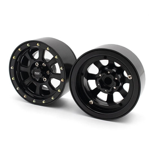 2PCS 1.9" Wheel Rims for 1/10 Crawler (Aluminium) Band en/of Velg KYX black 