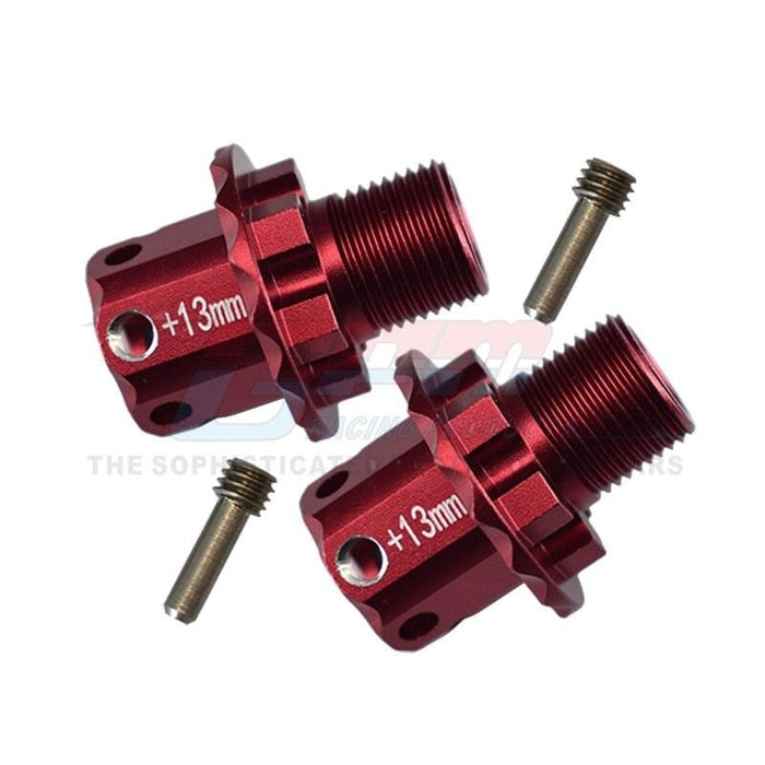 2PCS +13mm Widen Wheel Hex for Traxxas Sledge 1/8 (Aluminium) Hex Adapter GPM red 