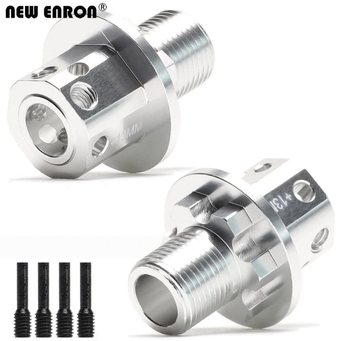 2PCS 1/8 17mm Extended (13mm) Wheel Hex (Aluminium) Hex Adapter New Enron Silver 2Pcs 