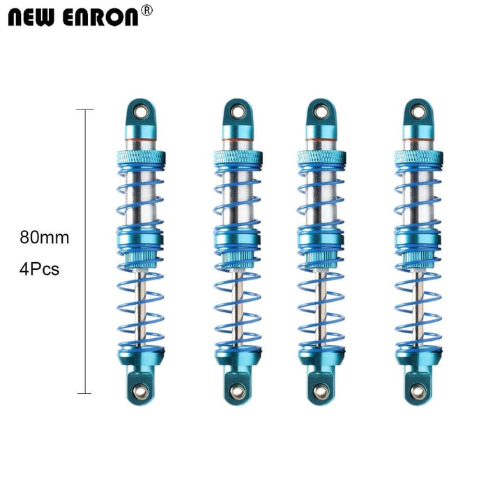 2PCS 70~120mm 1/10 Dual Springs Shock Absorber (Aluminium) Schokdemper New Enron 4Pcs Blue 80mm 