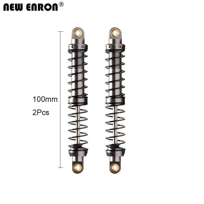 2PCS 70~120mm 1/10 Dual Springs Shock Absorber (Aluminium) Schokdemper New Enron 2Pcs Gray 100mm 