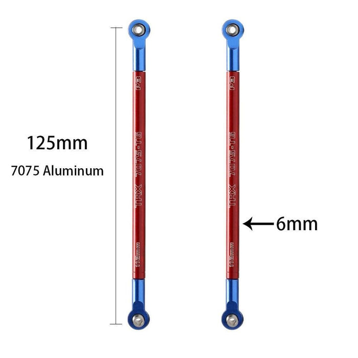 2PCS Adustable Pushrod for Traxxas 1/10 (Aluminium/Staal) 5319X Onderdeel upgraderc Red-5319X 6mm Alloy 