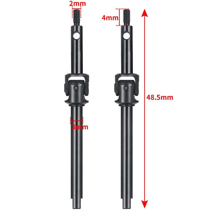2PCS Front Axle CVD Drive Shaft for Axial SCX24 1/24 (Staal) - upgraderc