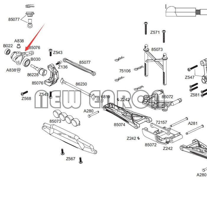 2PCS Front Knuckle Arm Upright for HPI Nitro (Aluminium) 85076 - upgraderc