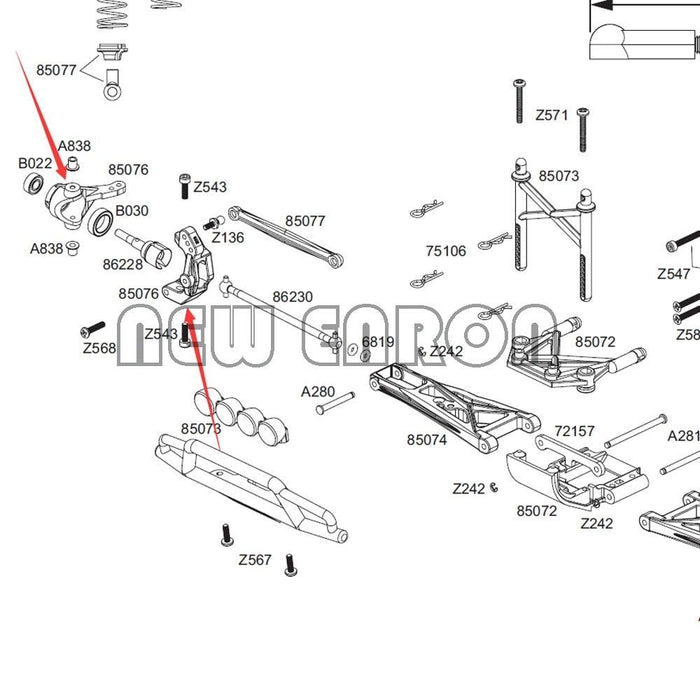2PCS Front Knuckle Arm Upright Set for HPI Nitro (Aluminium) 85076 Onderdeel New Enron 