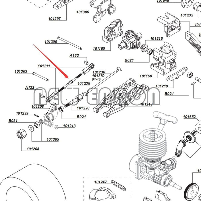 2PCS Front/Rear Servo Link Tie Rod for HPI Bullet 1/10 (Aluminium) 101238 101211 Onderdeel New Enron 