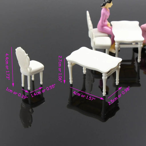 2PCS G Scale Rectangle Dining Table 1/25 ZY03025 - upgraderc