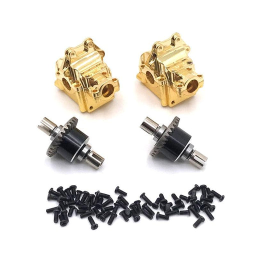 2PCS Gearbox & Differential for WLtoys 1/12, 1/14 (Metaal) Onderdeel upgraderc Gold 