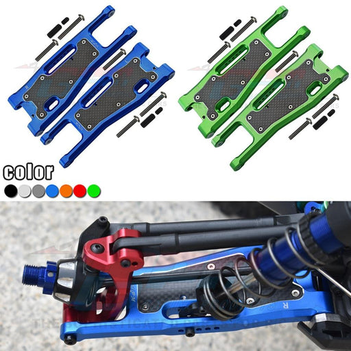2PCS GPM Front Lower Suspension Arm w/ Covers for Traxxas SLEDGE 4WD 1/8 (Aluminium) 9530/9531/9633 - upgraderc