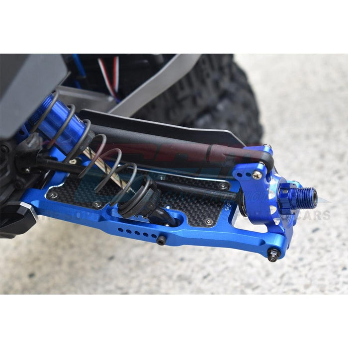 2PCS GPM Rear Lower Suspension Arm w/ Covers for Traxxas SLEDGE 4WD 1/8 (Aluminium+Koolstofvezel) 9533/9534/9634 - upgraderc