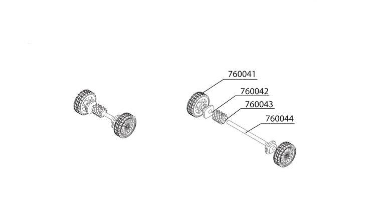 2PCS Rear Axle Shaft for Turbo Racing C71 1/76 760044 - upgraderc