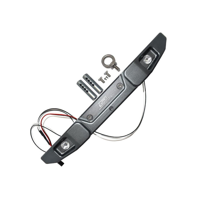 2PCS Rear Bumper w/ Hook & LED for AXIAL SCX6 WRANGLER 1/6 (Aluminium) - upgraderc