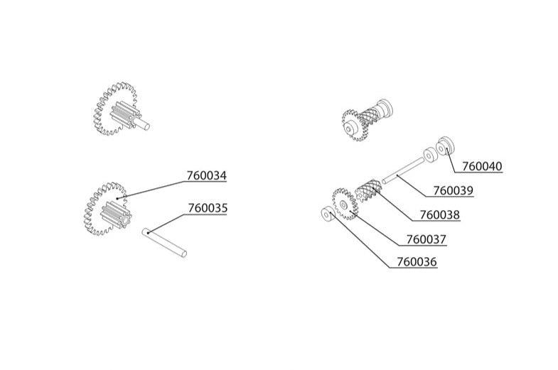 2PCS Secondary Drive Shaft Gear for Turbo Racing C71 1/76 760037 - upgraderc