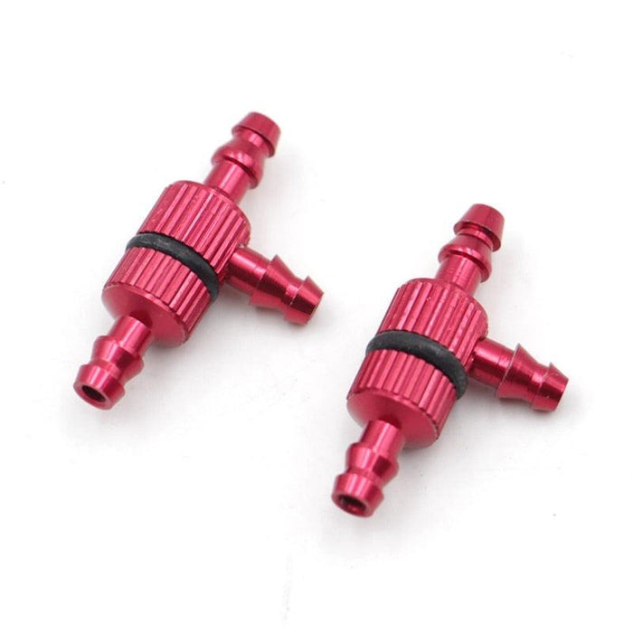 2PCS T-Type 3 Way Fuel Pipe Nozzle w/ Fuel Filter (Aluminium) Onderdeel Sparkhobby Red 