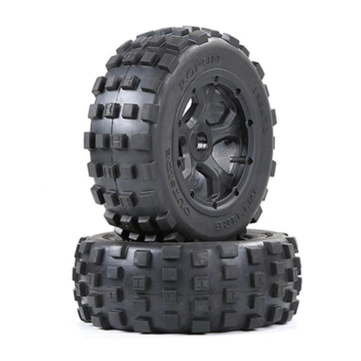 2PCS Wasteland Tire Wheels for 1/5 Auto Band en/of Velg upgraderc black 