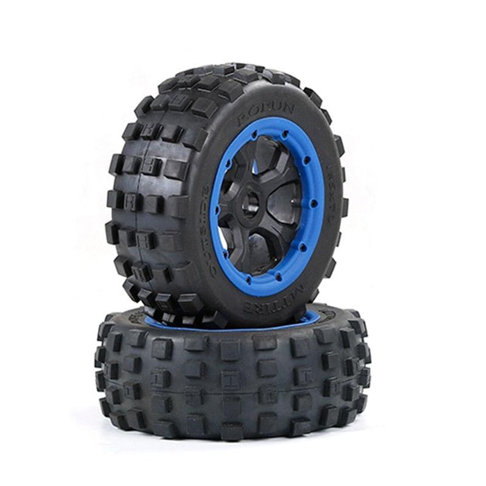 2PCS Wasteland Tire Wheels for 1/5 Auto Band en/of Velg upgraderc blue 