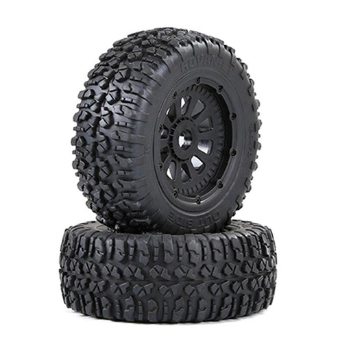 2PCS Wasteland Tires Wheels for 1/5 Auto (Metaal, Rubber) Band en/of Velg upgraderc Black 