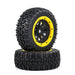 2PCS Wasteland Tires Wheels for 1/5 Auto (Metaal, Rubber) Band en/of Velg upgraderc Yellow 