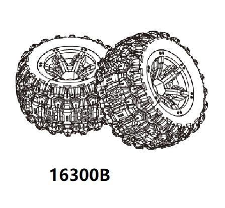 2PCS Wheel Tire Set for MJX Hyper Go 16208 16209 16210 1/16 - upgraderc