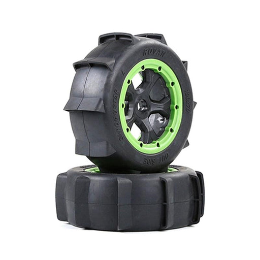 2PCS Wheel Tires for 1/5 Auto (Metaal, Rubber) Band en/of Velg upgraderc Green 