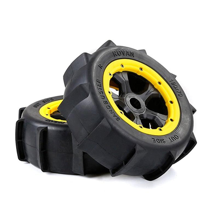 2PCS Wheel Tires for 1/5 Auto (Metaal, Rubber) Band en/of Velg upgraderc Yellow 