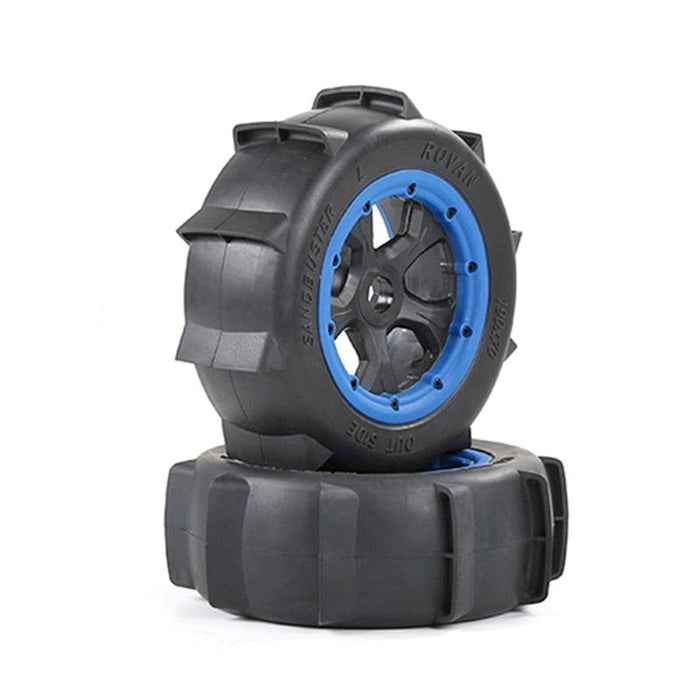 2PCS Wheel Tires for 1/5 Auto (Metaal, Rubber) Band en/of Velg upgraderc Blue 