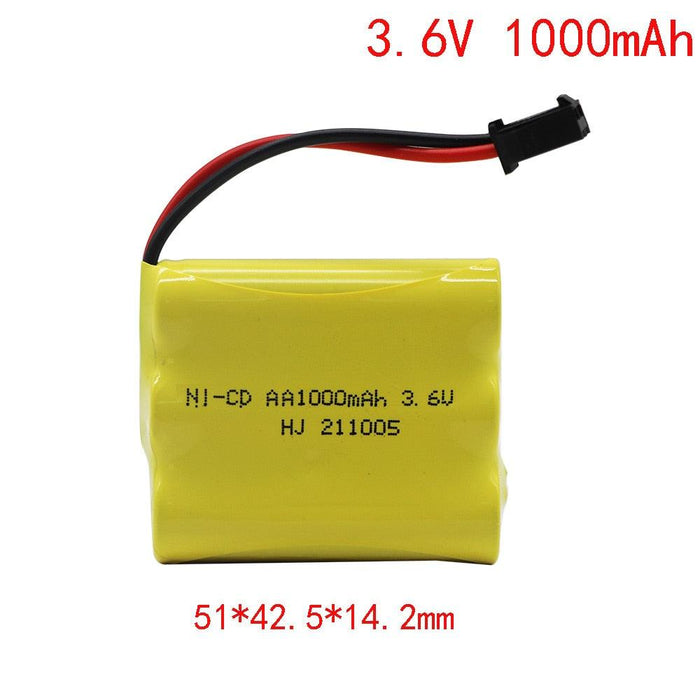 3.6V/ 4.8V/ 6V/ 7.2V 1000mAh NICD Battery (SM) - upgraderc