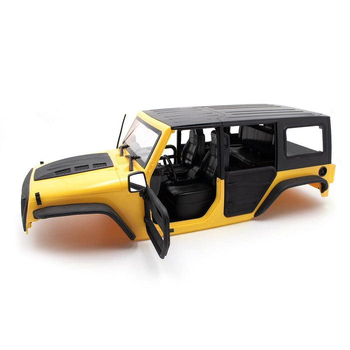 313mm Jeep Wrangler Hard Body Convertible Roof for Axial SCX10 (ABS Plastic) Body KYX Yellow Convertible 