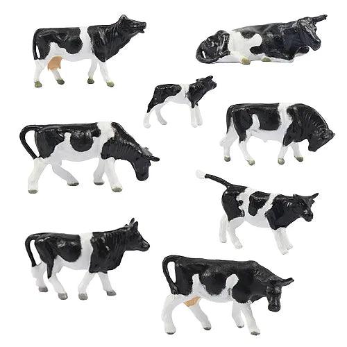 32PCS HO Scale Black, White Cows 1/87 (PVC) P8714 - upgraderc