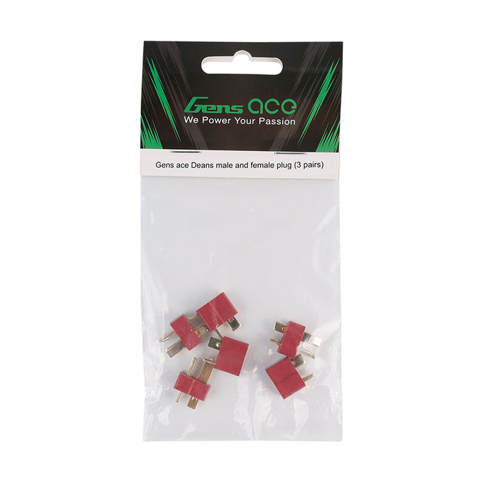 Gens Ace 3 Pairs Deans (T) male & female plug