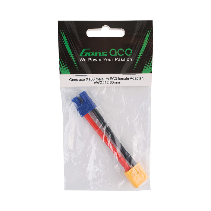 Gens Ace XT60 male to EC3 female Adapter