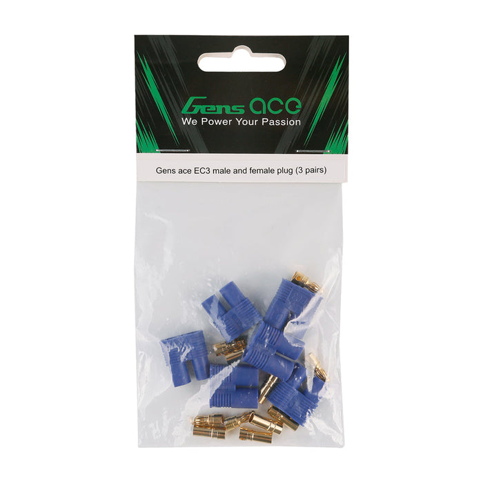 Gens Ace 3 Pairs EC3 male & female plug