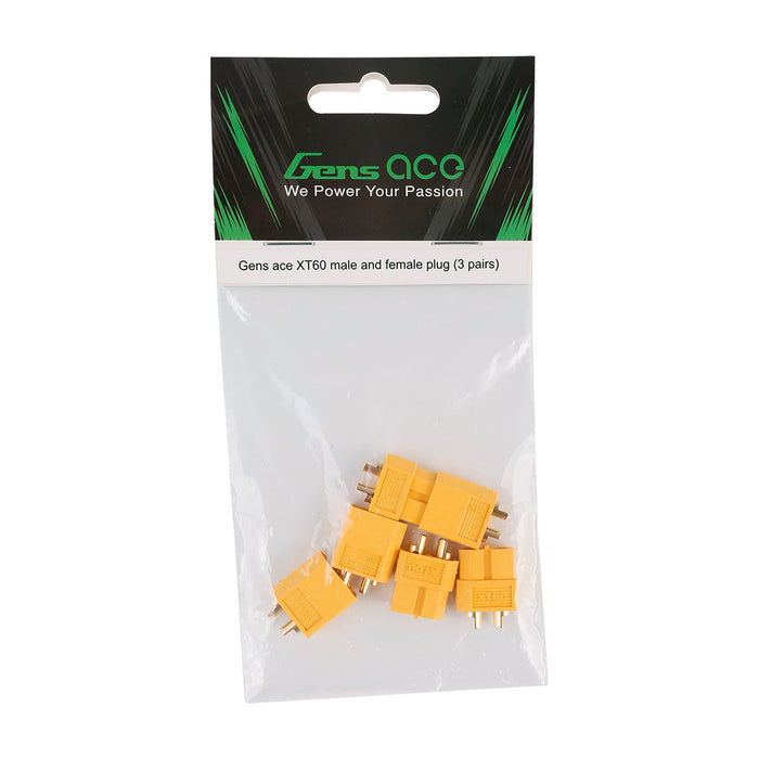 Gens Ace 3 Pairs XT60 male & female plug