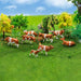 36PCS HO Scale Cows & Shepherd 1/87 (PVC) AN8705 - upgraderc