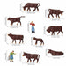 36PCS HO Scale Shepherd & Cows 1/87 (PVC) AN8721 - upgraderc