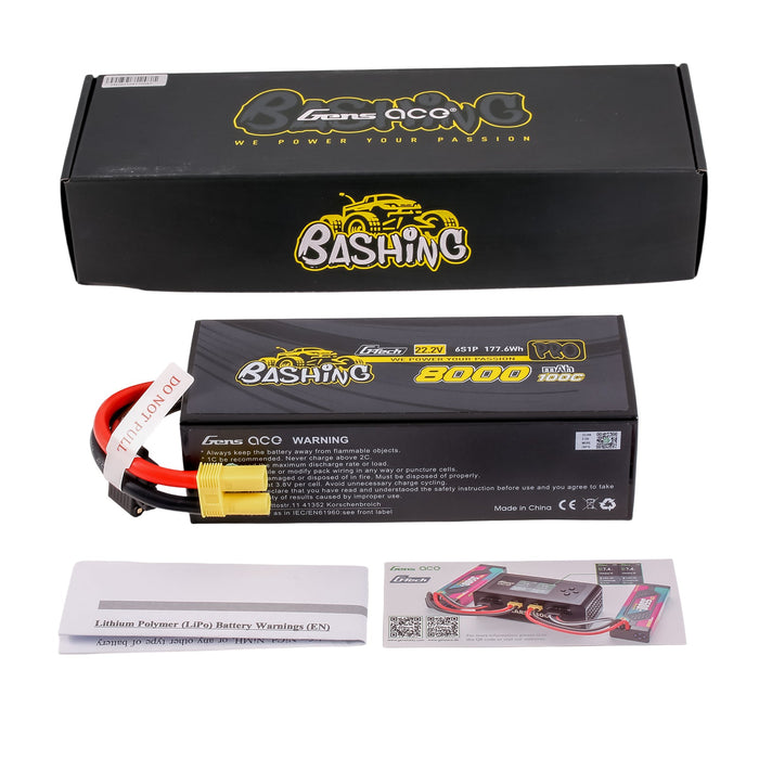 Gens Ace G-Tech Bashing 8000mAh 22.2V 100C 6S1P Lipo Battery (EC5)