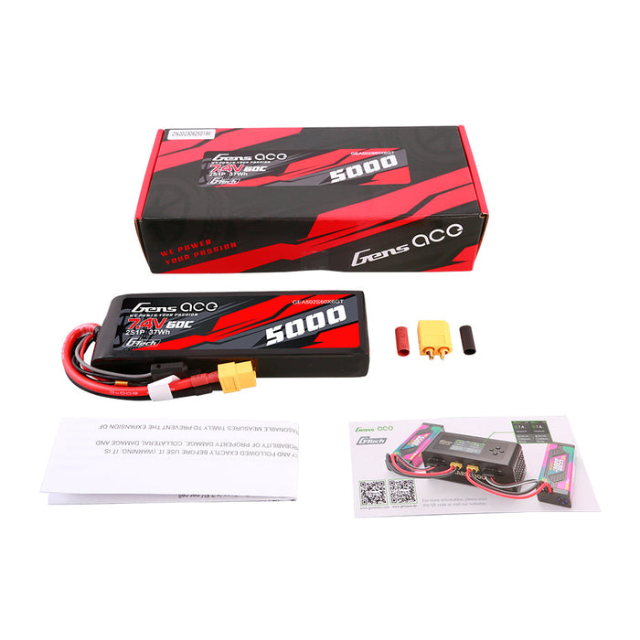 Gens Ace G-Tech 5000mAh 7.4V 60C 2S1P LiPo (XT60)