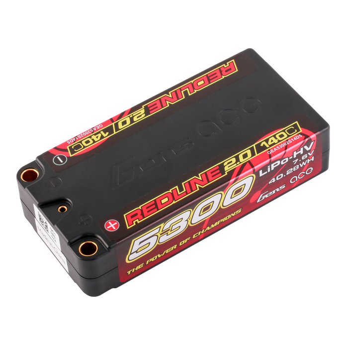 Gens Ace Redline 2.0 Series 5300mAh 2S2P 7.6V 140C HardCase HV Lipo
