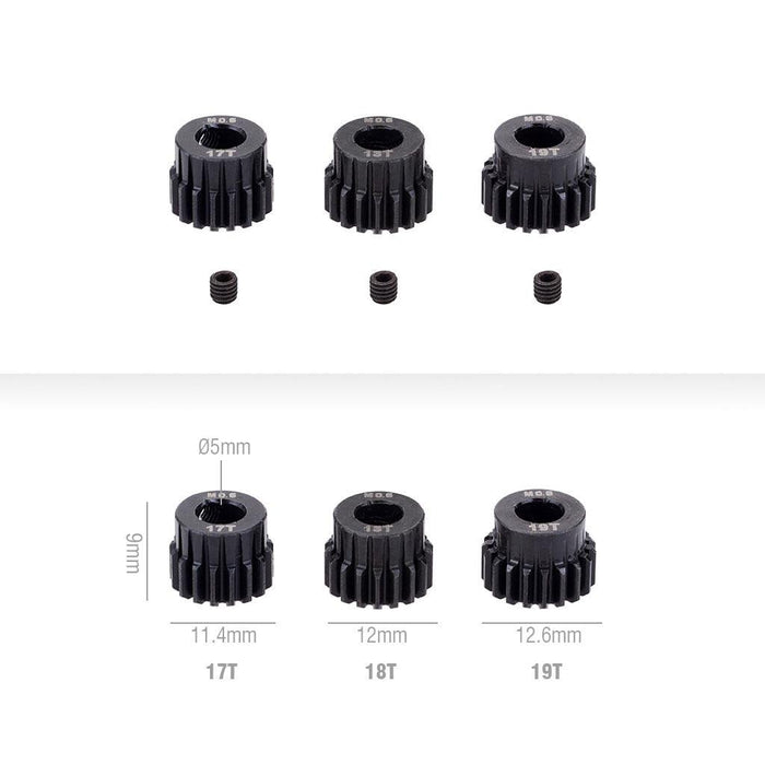 3PCS 17T-28T M0.6 Pinion (Staal) 5mm shaft Pinion Surpass Hobby 