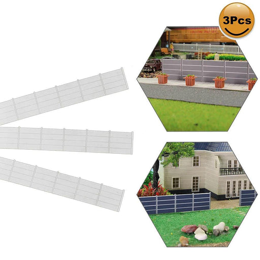 3pcs HO OO Scale 34.5cm Fence Wall 1/87 LG0787 - upgraderc