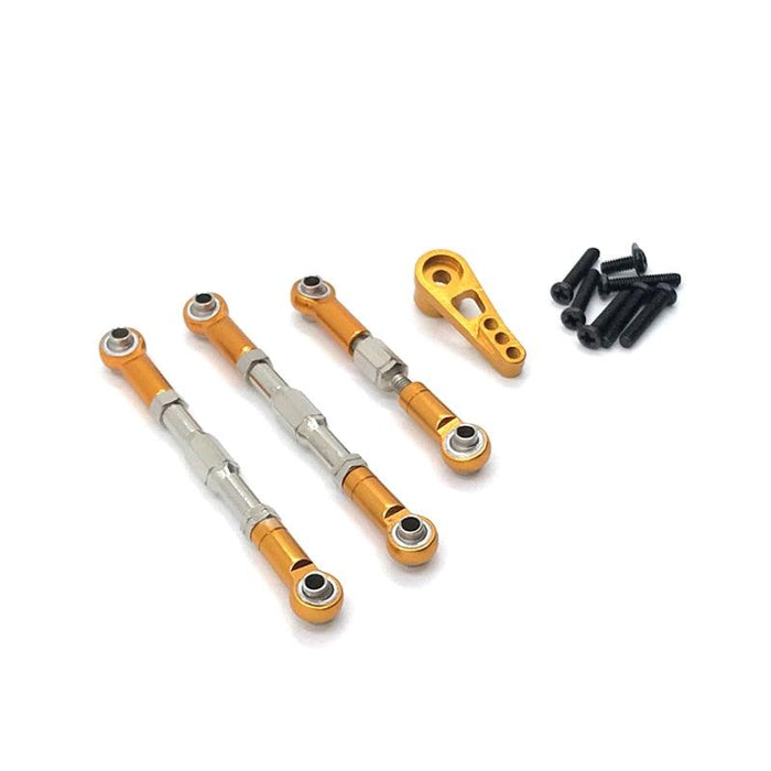 3PCS Steering Rod w/ Servo Arm for WLtoys 1/12 (Metaal) Onderdeel upgraderc Gold 