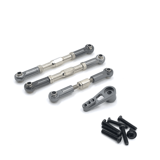 3PCS Steering Rod w/ Servo Arm for WLtoys 1/12 (Metaal) Onderdeel upgraderc Titanium 