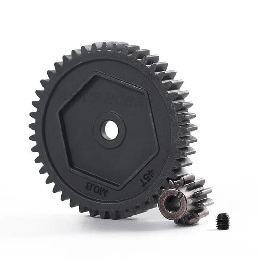 45T Spur Gear 0.8M 32P 11T Motor Pinion Gear for Traxxas TRX4 TRX6 1/10 (Staal) - upgraderc