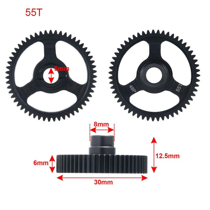 48P/55T Spur Gear for Traxxas Bronco GT4-TEC 2.0 1/10 (Staal) - upgraderc