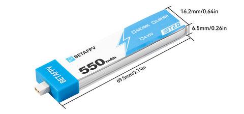 4/8PCS BETAFPV BT2.0 550mAh 1S LiPo Battery - upgraderc