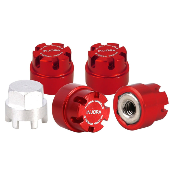 4/8PCS M2 Wheel Nut Cap w/ Lock for Axial SCX24 1/24 (Aluminium) Schroef Injora 4pcs Red 