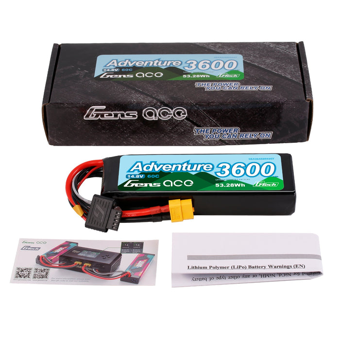 Gens Ace G-Tech 3600mAh 4S1P 14.8V 60C LiPo (XT60)